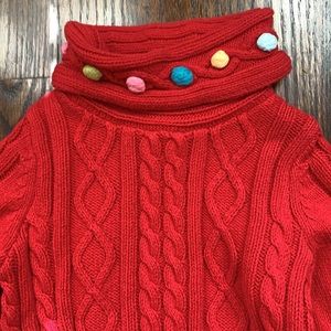 Red Sweater with Colorful Dots on the neck